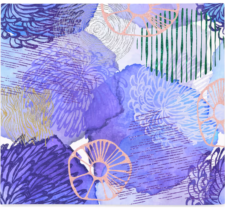 Toile fenêtre chambre fond abstrait violet - TenStickers