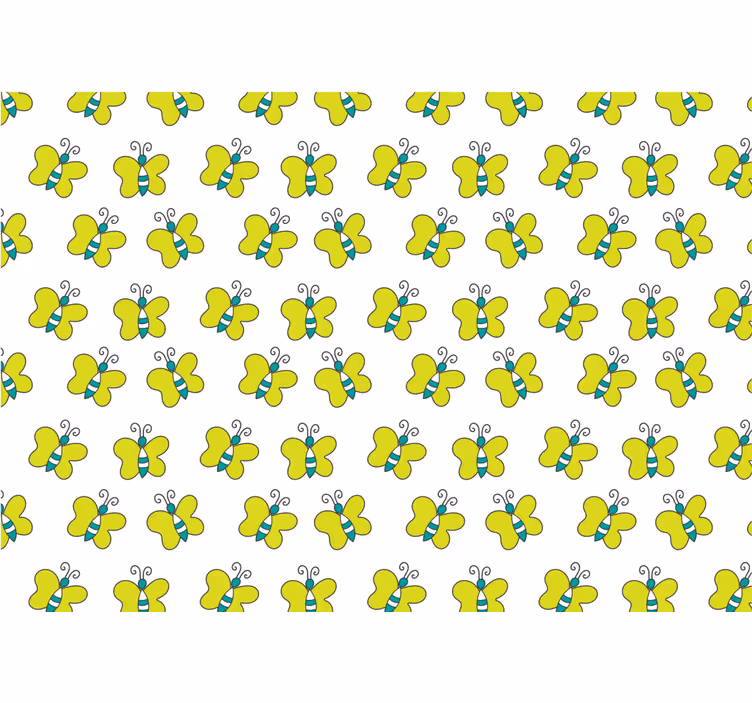 Toile fenêtre chambre papillon rayé blanc et vert - TenStickers