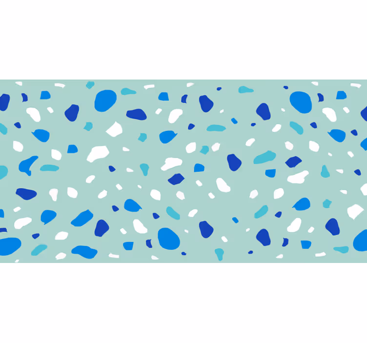 Toile fenêtre chambre tons bleus terrazzo - TenStickers