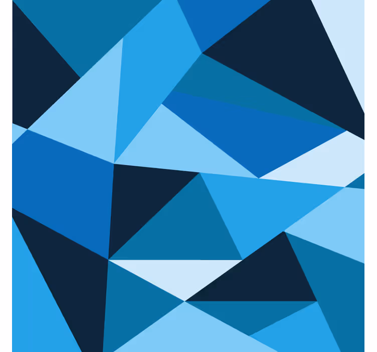 Toile fenêtre chambre triangles nordiques rayés bleus - TenStickers