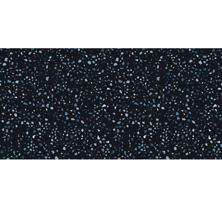 Toile fenêtre chambre terrazzo noir et bleu - TenStickers
