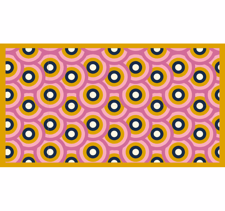 Toile fenêtre chambre cercles orange des années 70 - TenStickers