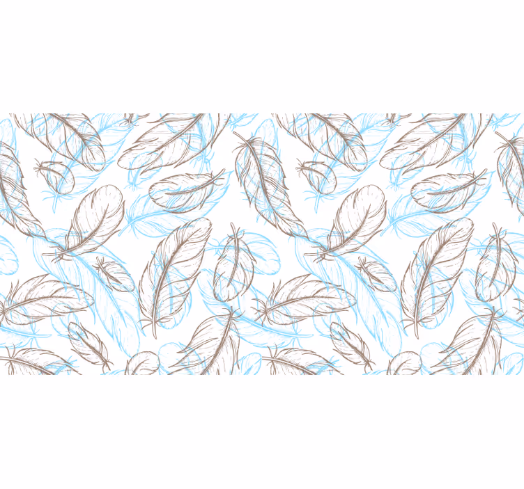 Toile fenêtre chambre contours de plumes - TenStickers