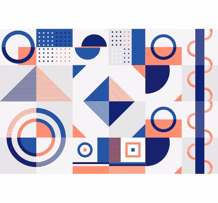 Toile fenêtre chambre motif géométrique scandinave - TenStickers
