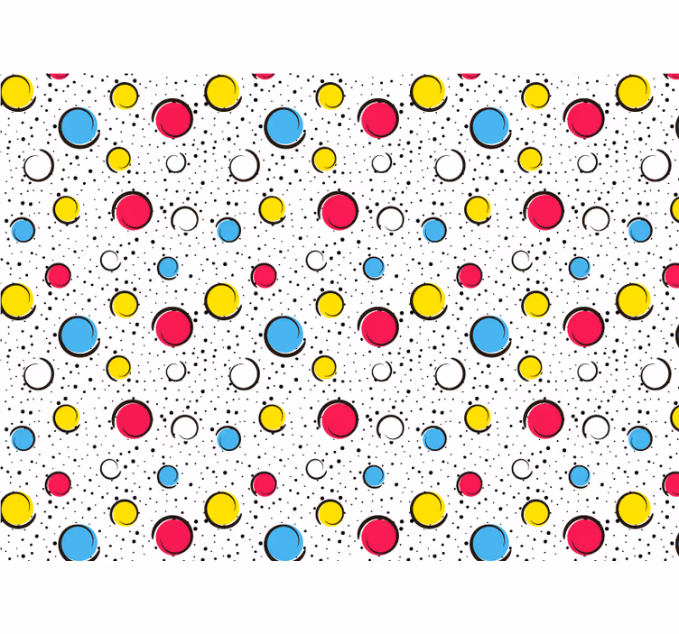 Toile fenêtre chambre pois multicolores - TenStickers
