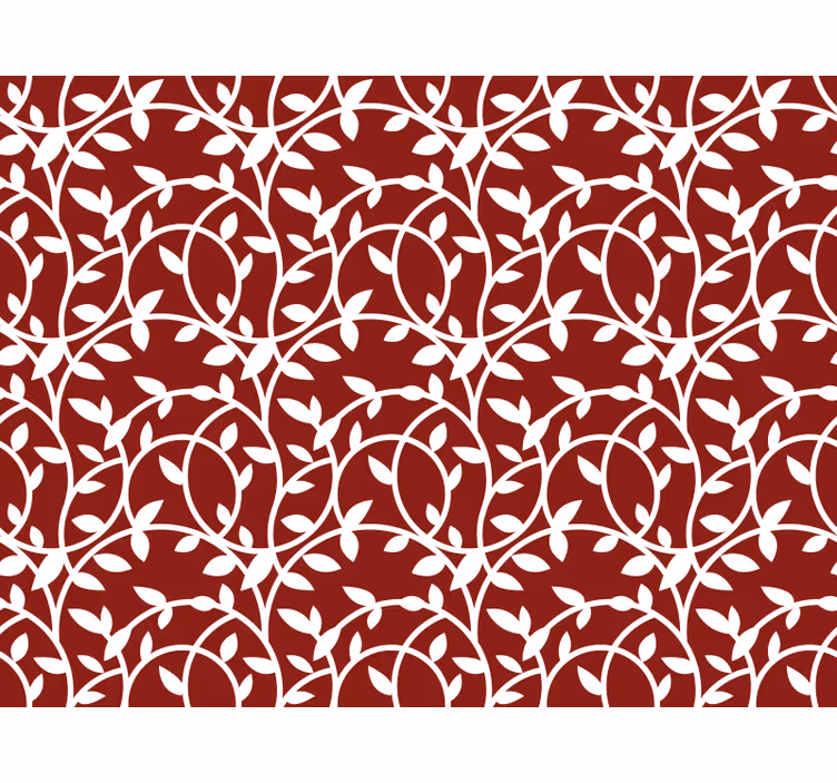 Toile fenêtre chambre feuillage rouge et blanc - TenStickers