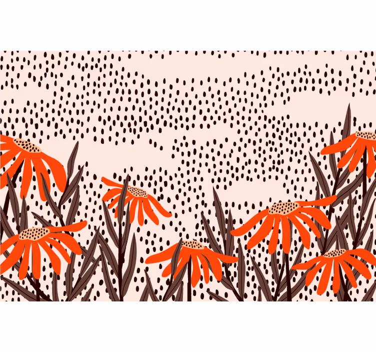 Toile fenêtre chambre pois et confettis doodle - TenStickers