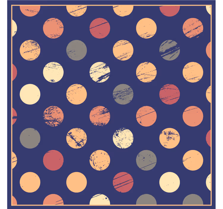 Toile fenêtre chambre tapis vinyle fond bleu cercles - TenStickers