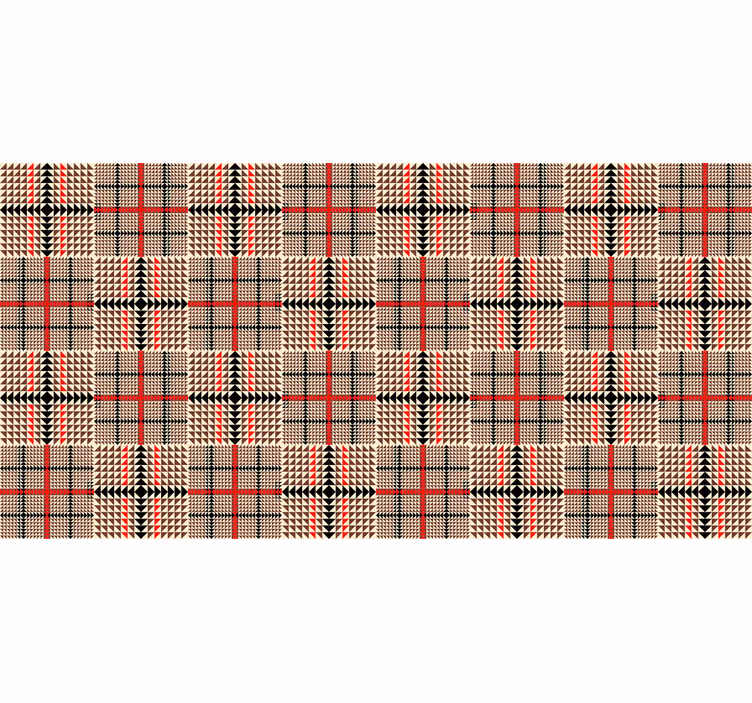 Toile fenêtre chambre motif écossais marron - TenStickers