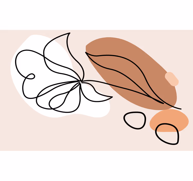 Toile fenêtre chambre design abstrait de feuilles vertes - TenStickers