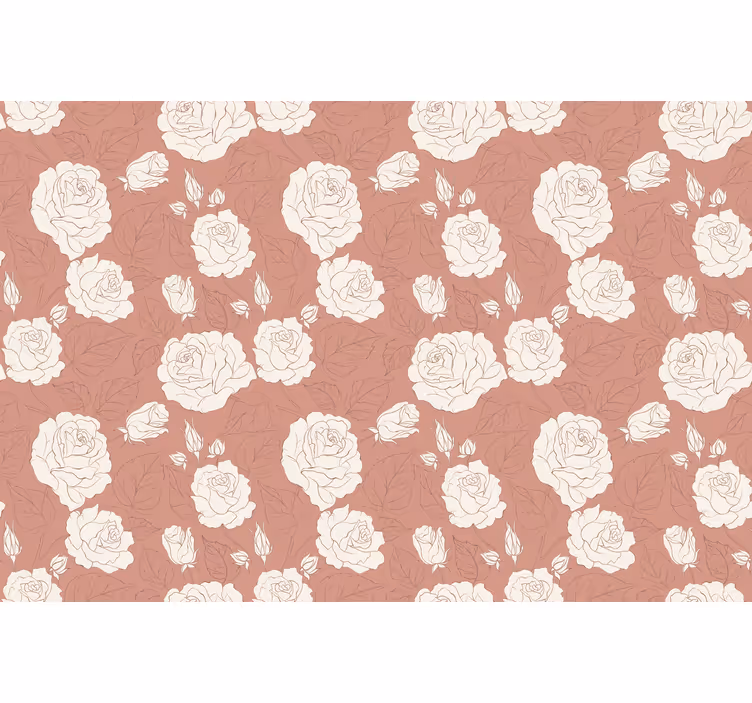 Toile fenêtre chambre roses grandes terracotta - TenStickers
