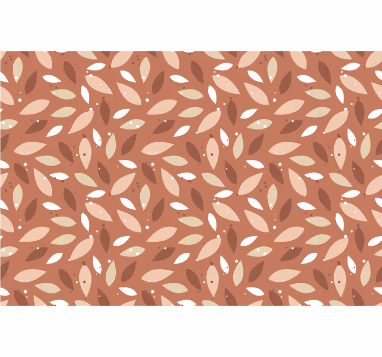 Toile fenêtre chambre motif feuilles terracotta - TenStickers
