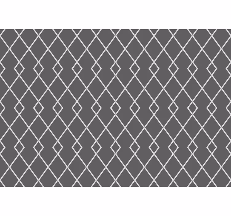 Toile fenêtre chambre motif losanges gris et blanc - TenStickers
