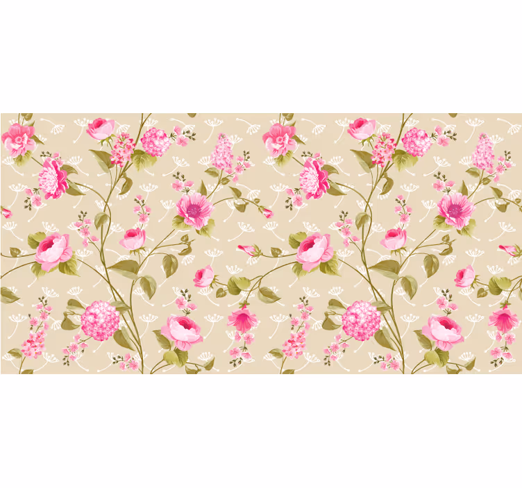Toile fenêtre chambre imprimé floral vintage - TenStickers