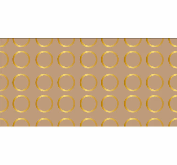 Toile fenêtre chambre motif géométrique cercles dorés - TenStickers