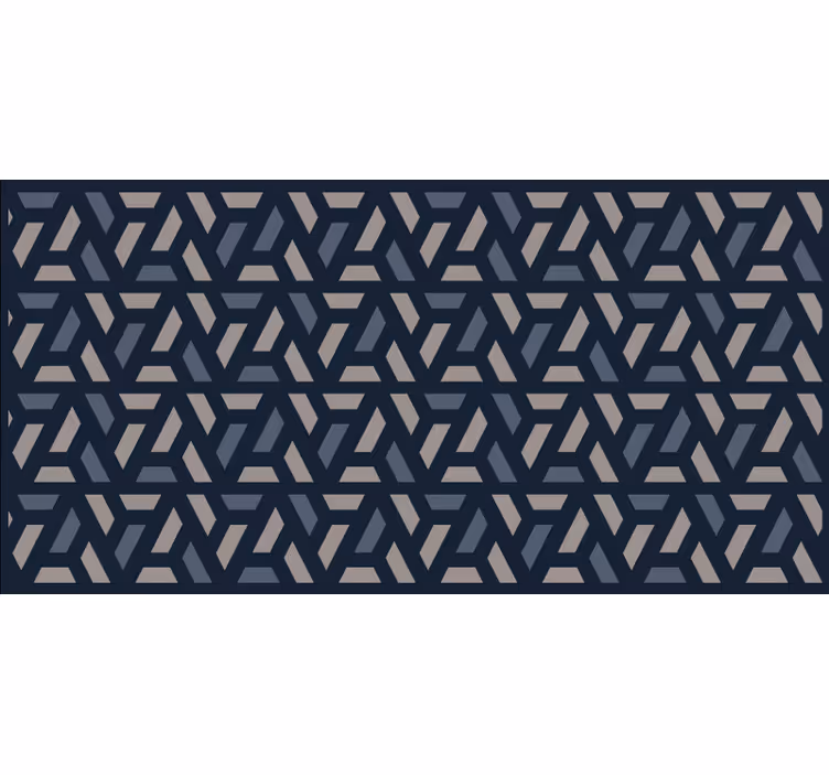 Toile fenêtre chambre motif triangles bleus et gris - TenStickers