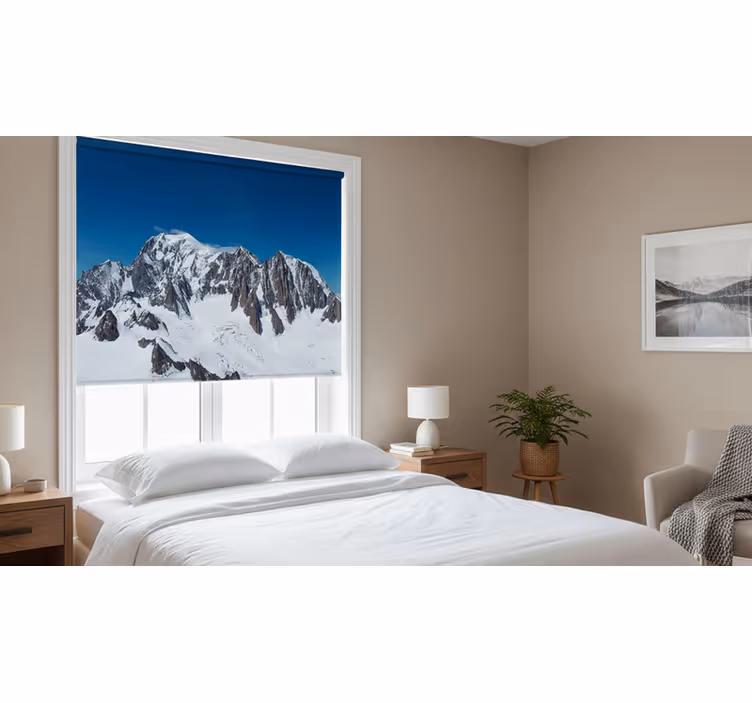Toile fenêtre chambre paysage du mont-blanc - TenStickers