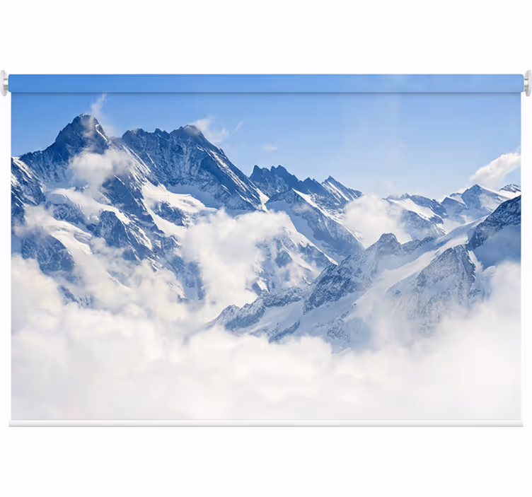 Toile fenêtre chambre paysage des alpes - TenStickers