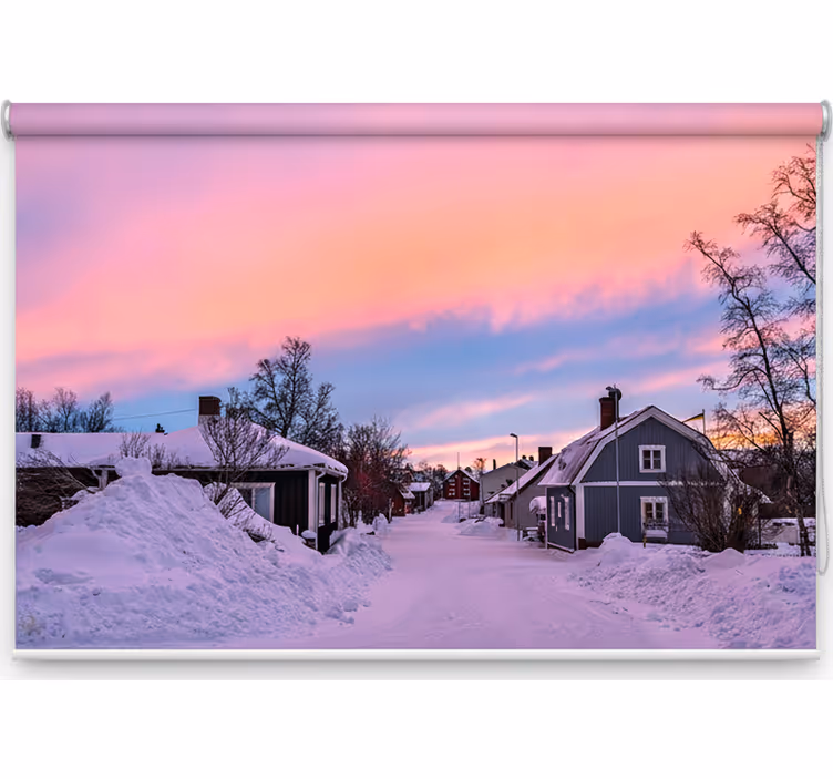Toile fenêtre chambre paysage de kiruna - TenStickers