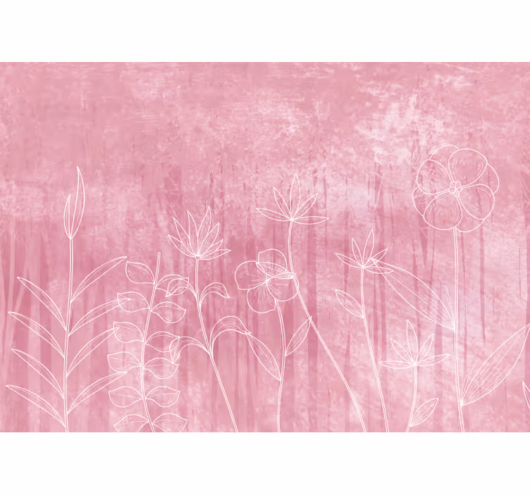 Toile fenêtre chambre prairie rose style scandinave - TenStickers