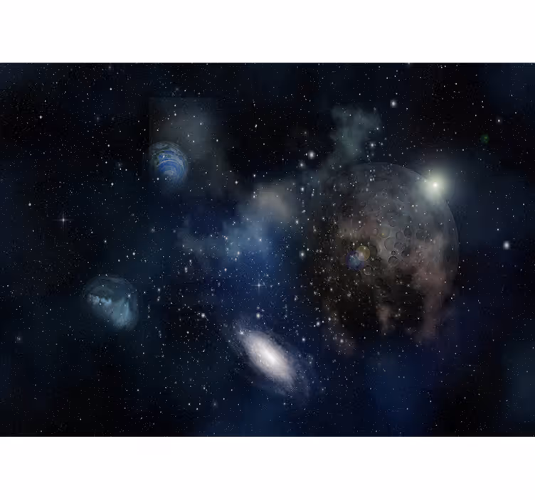 Toile fenêtre chambre vue magnifique de l'espace - TenStickers