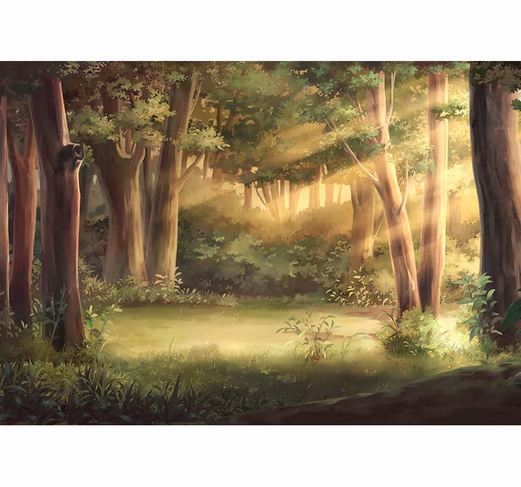 Toile fenêtre chambre illustration forêt fantastique - TenStickers