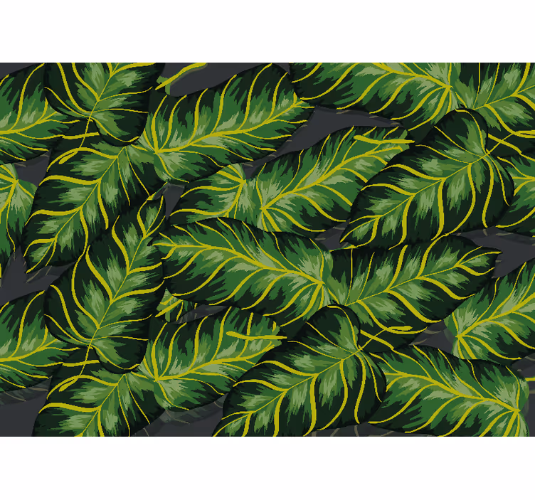 Toile fenêtre chambre feuilles de bananier réalistes - TenStickers
