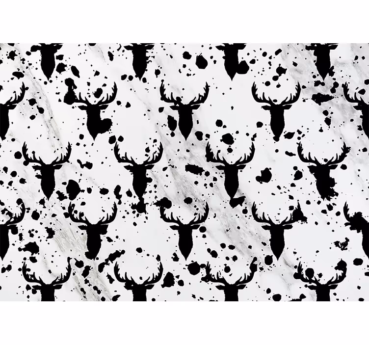 Toile fenêtre chambre silhouette de tête de cerf scandinave - TenStickers