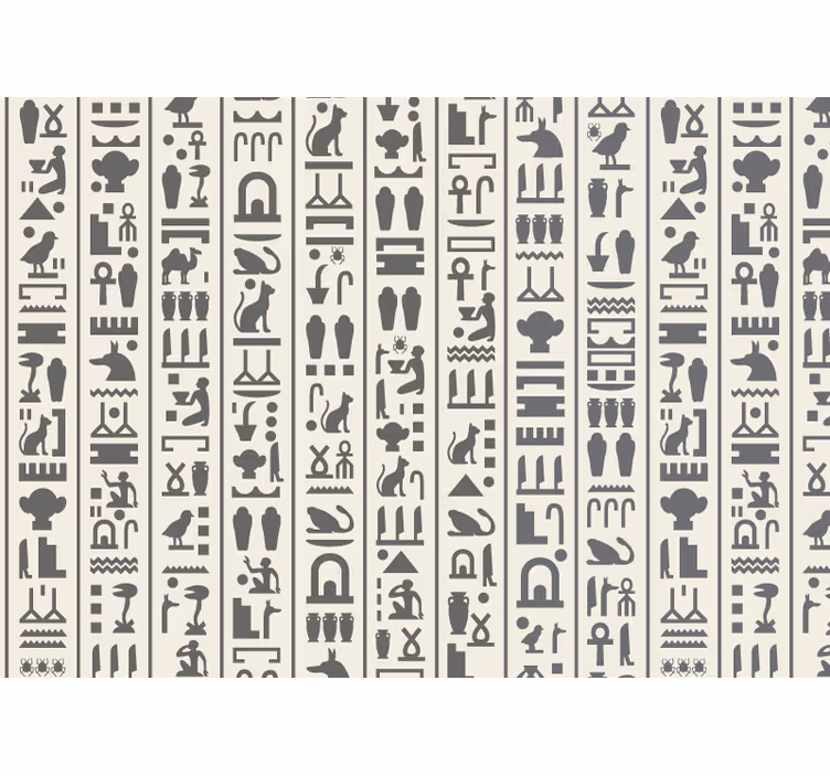 Toile blanche fenêtre hiéroglyphes - TenStickers