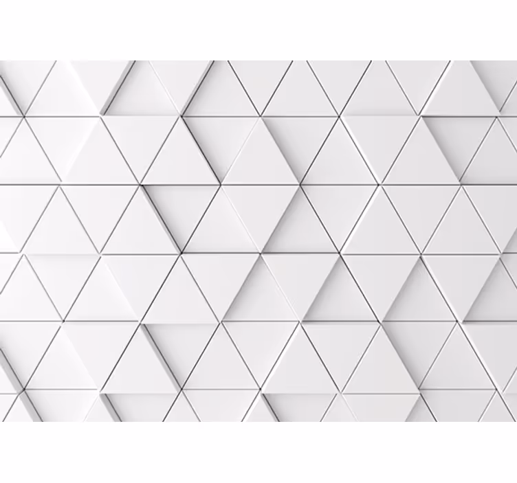 Toile blanche fenêtre triangles blancs avec ombres - TenStickers