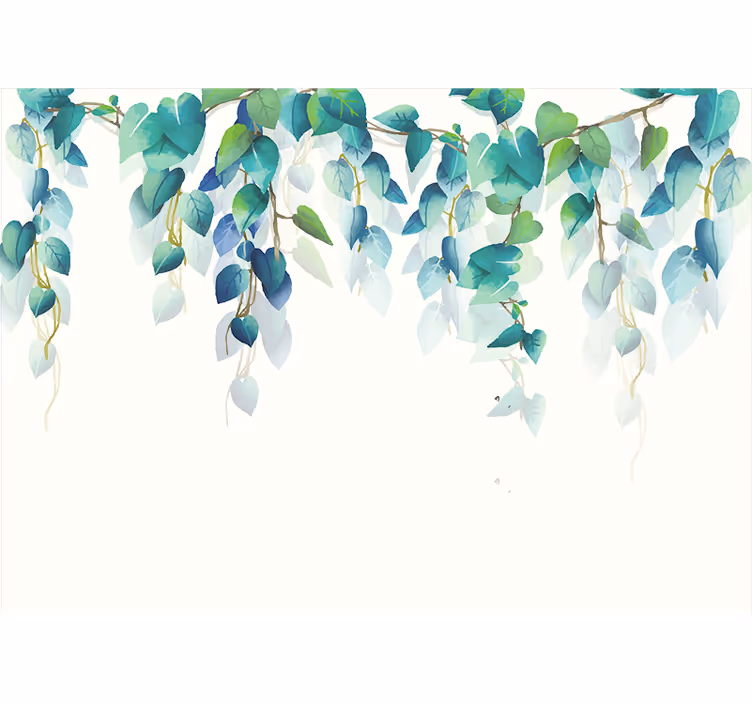 Toile blanche fenêtre branches en aquarelle - TenStickers