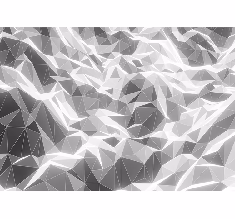 Toile blanche fenêtre motif géométrique gris montagnes - TenStickers