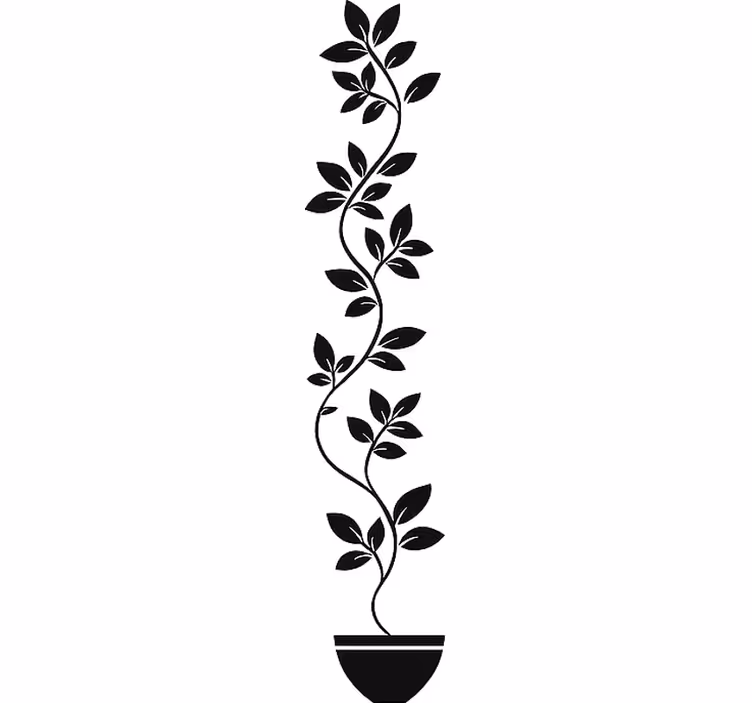 Toile blanche fenêtre plantes grimpantes hautes - TenStickers