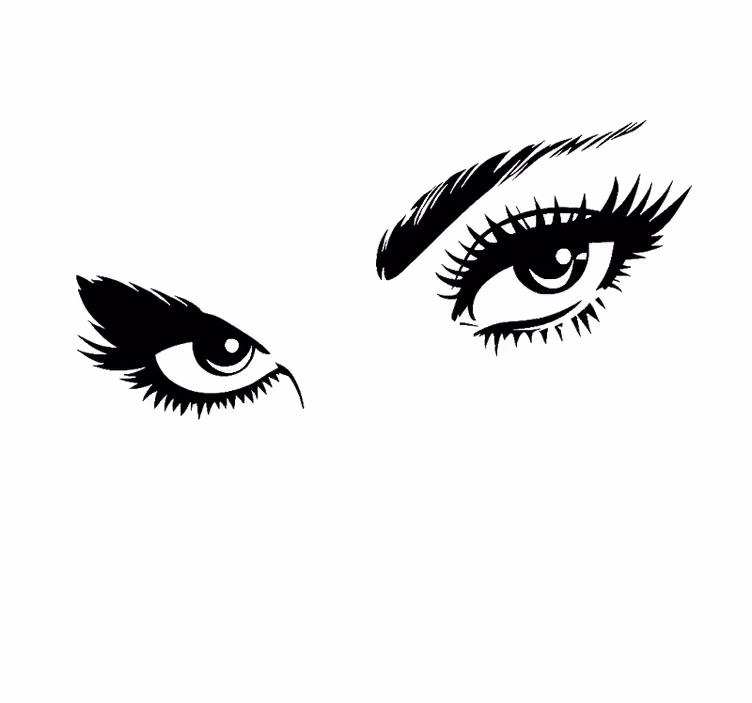 Toile blanche fenêtre regard de femme - TenStickers
