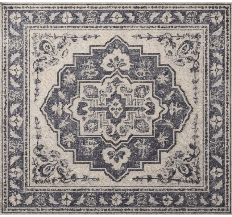 Toile fenêtre salon carreaux beige élégants - TenStickers