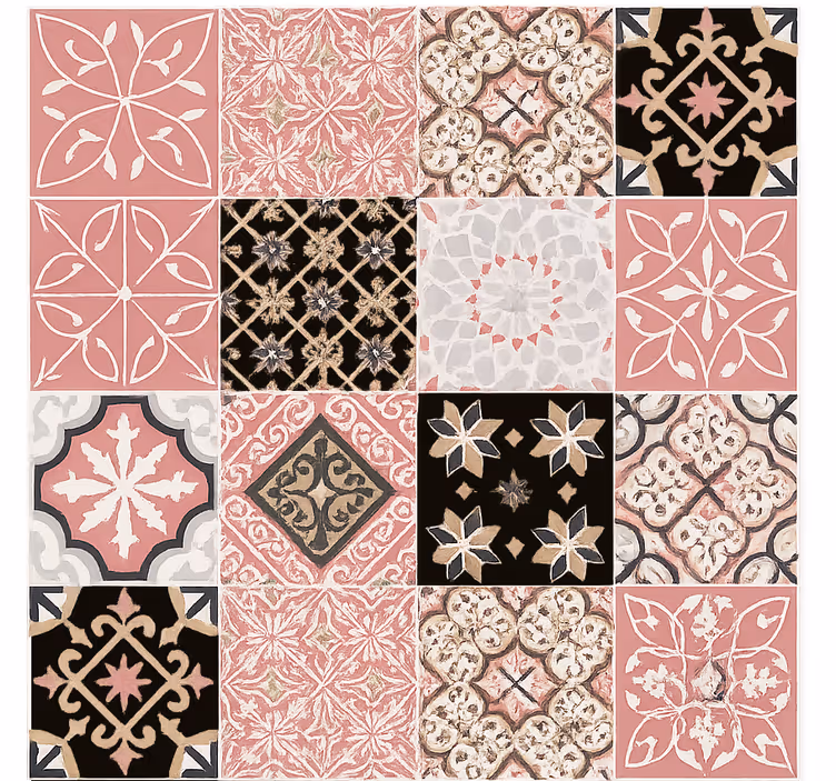 Toile fenêtre salon ciment rose - TenStickers