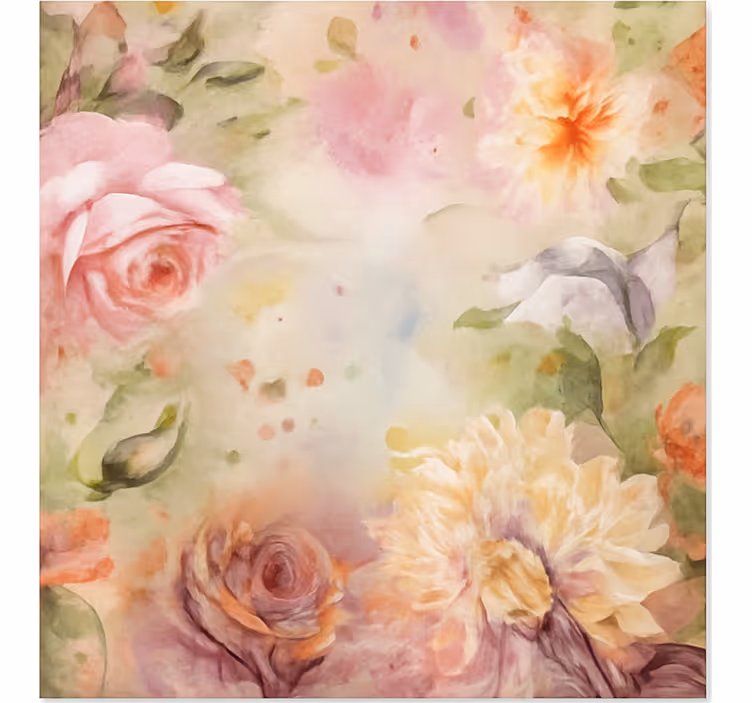 Toile fenêtre salon roses florales roses - TenStickers