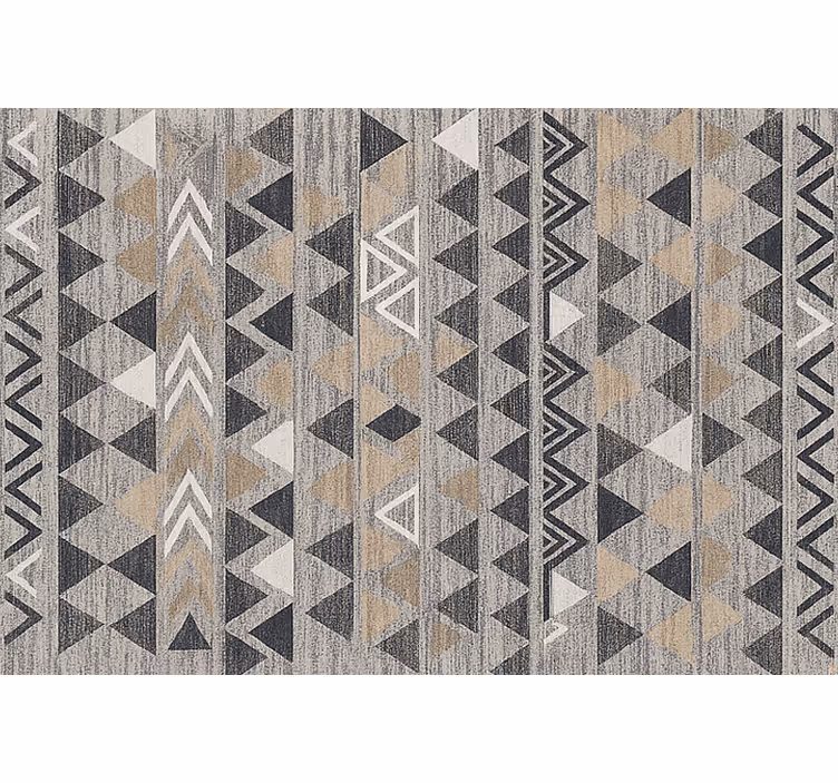 Toile fenêtre salon triangles géométriques gris - TenStickers