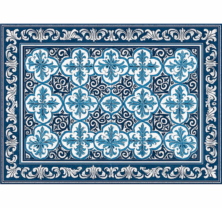 Toile fenêtre salon motif portugais bleu - TenStickers