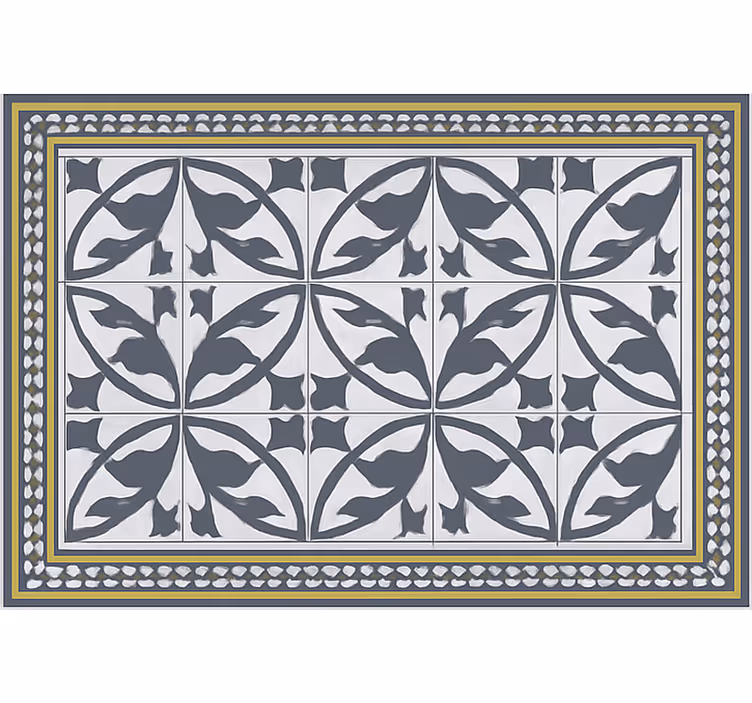 Toile fenêtre salon style carreaux ciment - TenStickers
