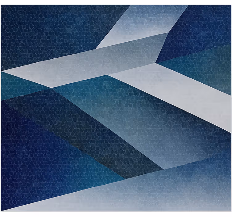 Toile fenêtre salon motif éclats bleus - TenStickers