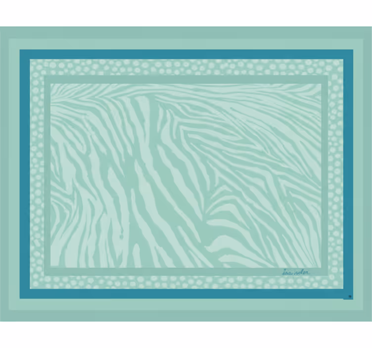 Toile fenêtre salon motif rayures zèbre menthe - TenStickers