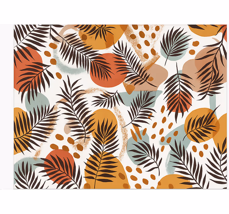 Toile fenêtre salon feuille tropicale colorée - TenStickers