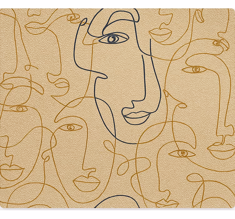 Toile fenêtre salon silhouettes de visage - TenStickers