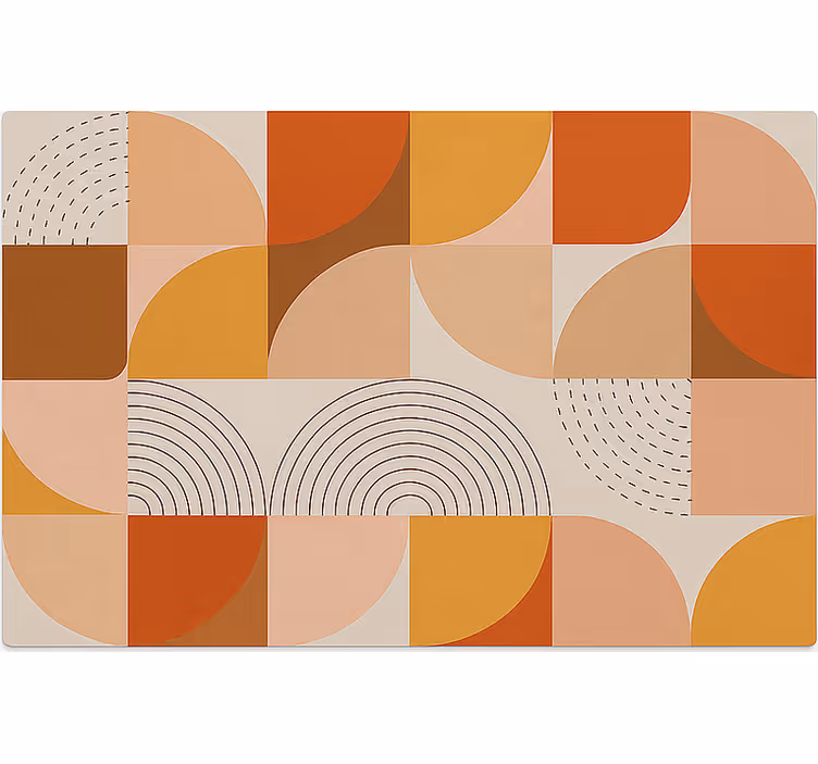 Toile fenêtre salon design abstrait moderne couleurs chaudes - TenStickers