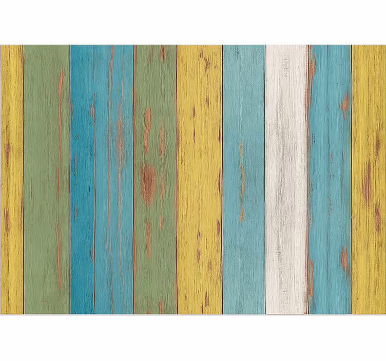 Toile fenêtre salon effet bois coloré lavé - TenStickers