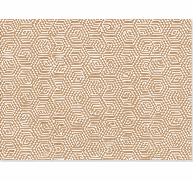 Toile fenêtre salon ornements abstraits beige - TenStickers