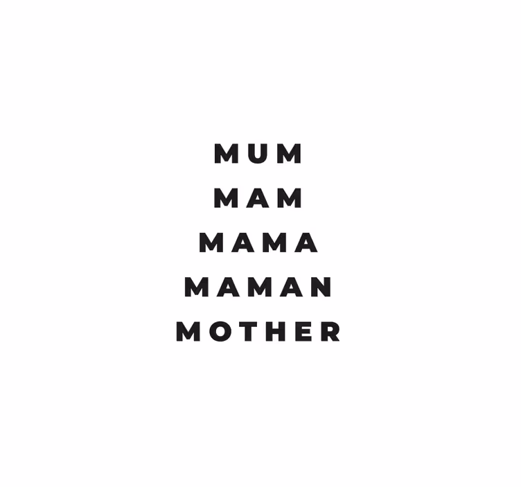 Toile fenêtre salon maman dans différentes langues - TenStickers