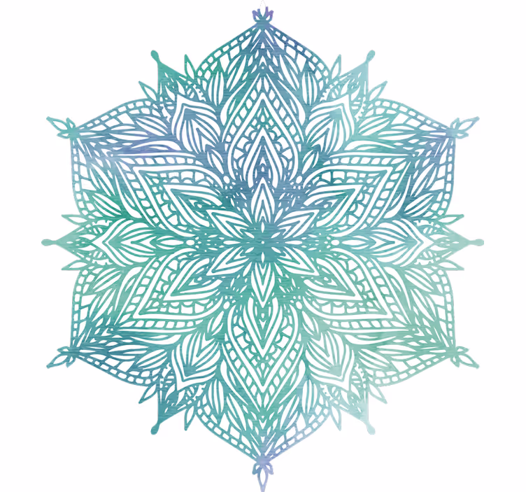 Toile fenêtre chambre mandala turquoise - TenStickers