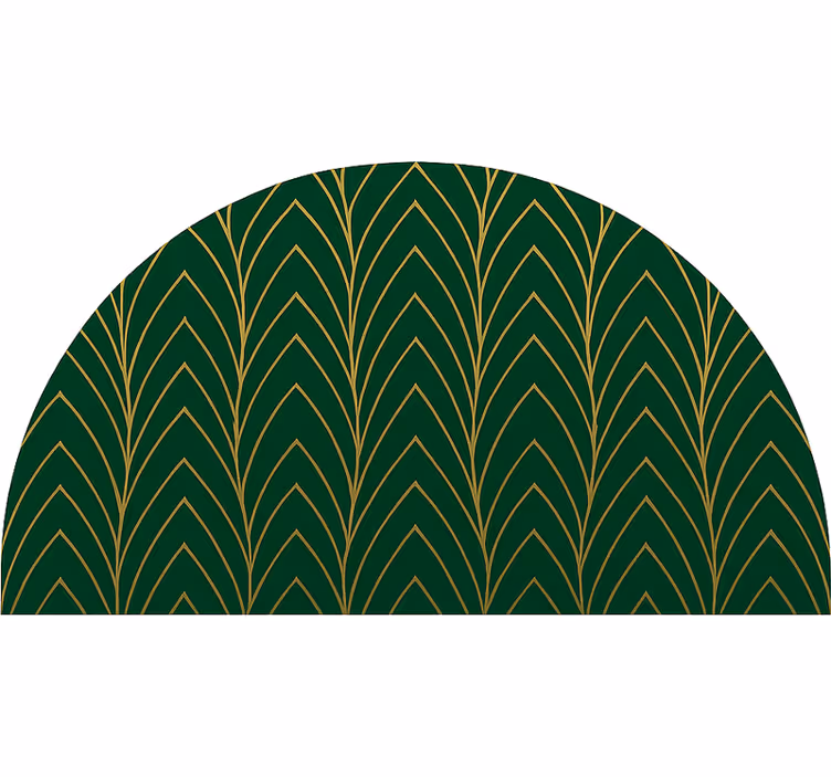 Toile fenêtre chambre feuilles vertes et dorées - TenStickers